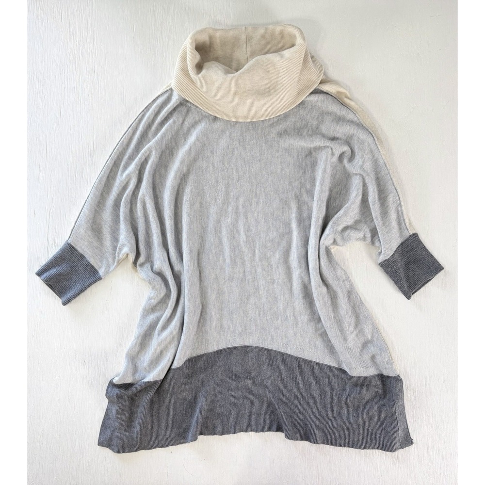 WHBM White‎ House Black Market Turtleneck Colorblock Pullover Sweater Tunic XS